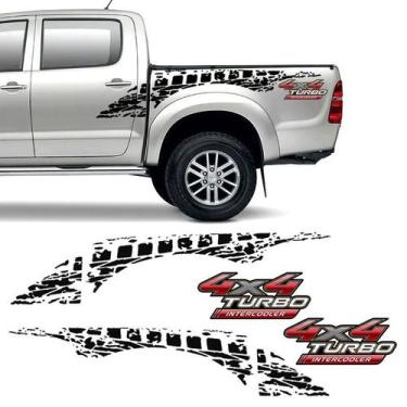 Imagem de Faixa Adesivos Hilux 2009/2012 4x4 Turbo Intercooler Preto - SPORTINOX