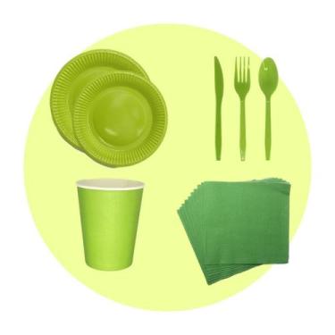 Imagem de Kit Festa 140 Pçs Descartavel: Prato- Copo- Talher- Guardanapo - Parti