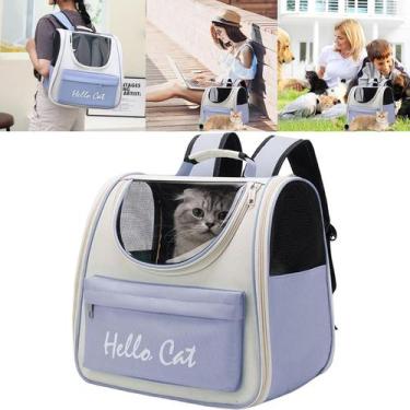 Imagem de Bolsa Mochila Transporte Pet Gato Animais Estimaçao Viagem Passeio Cam