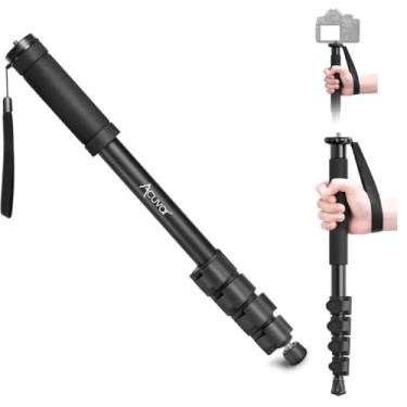 Imagem de Monopé Acuvar 62" com alça de segurança integrada e 4 seções de extensão para todas as câmeras digitais, DSLR, sem espelho, câmeras compactas e câmeras de vídeo