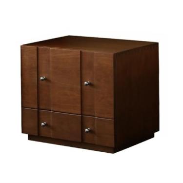 Imagem de ZzleoyuUUs-12 Mesa de chá vintage mesa de cabeceira de madeira armário de armazenamento quarto mesa de cabeceira com gavetas painel de porta suspensa mesa de chão