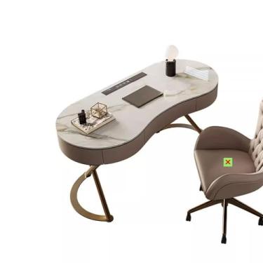 Imagem de Luz de mesa de computador luxuosa mesa de ardósia de pedra chefe escritório mesa de escritório mesa de estudo mesa de escritório simples consultoria recepção e cadeiras estações de trabalho (140 * 60