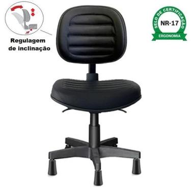 Imagem de Cadeira para Confeccão Executiva Costurada Nr17 Ergonômica  Cor Preta 