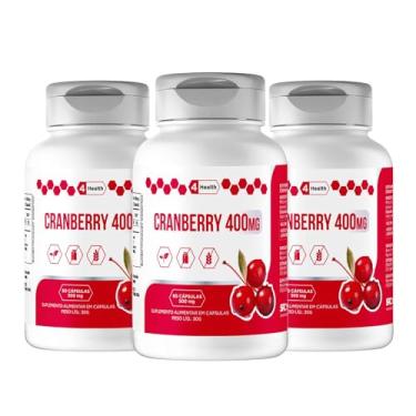 Imagem de Cranberry 400mg 60 Capsulas Materia Prima Importada - 4 Health - Kit 3 POTES