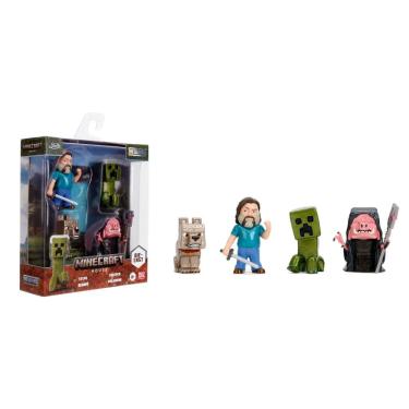 Imagem de Conjunto de bonecos Jada Metalfigs Minecraft Movie, pacote com 4, 6 cm para crianças