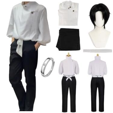 Imagem de ETEBAS Fantasia Okkotsu Yuta, Uniforme De Cosplay, Conjunto Completo Com Peruca (L, Anel, Peruca)