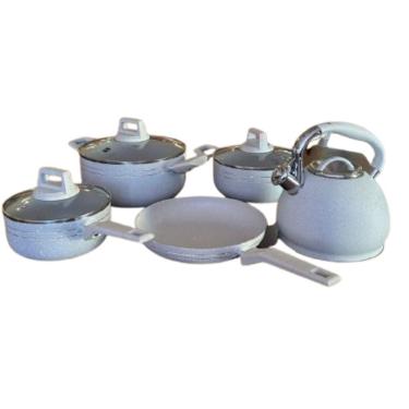 Imagem de Jogo De Panelas Cerâmica Antiaderente Indução Bege