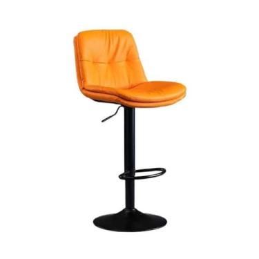 Imagem de Banco de bar de pub Elevador Barstool 60-80cm Moderno Simples Bar Stool Frente Mesa Encosto Cadeira Leve Luxo Banco Alto Doméstica(Orange)