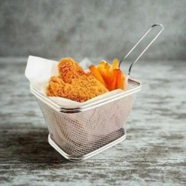 Imagem de Cesto Para Fritura Premium Inox com Cabo Longo  Ideal Para Batata Frit