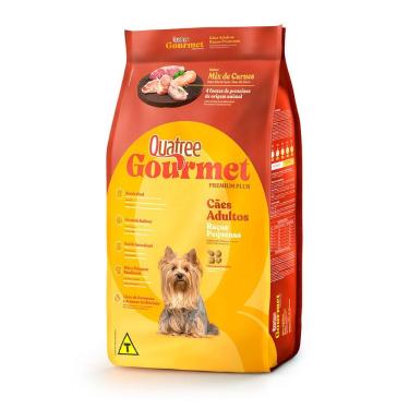 Imagem de Ração Quatree Gourmet para Cães Adultos Raças Pequenas Sabor Peixe, Carne e Frango 1Kg