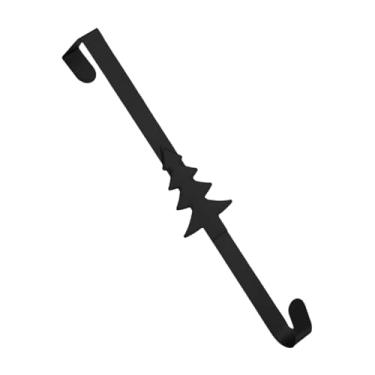 Imagem de Sclmgo Gancho de Porta de Guirlanda de Metal, Suporte Funcional, Resistente à Deformação para Pendurar Decorações, Adequado para Porta Da Frente, Preto