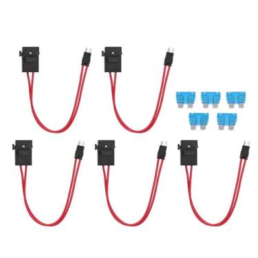 Imagem de Chiffonade 5 peças de conector de suporte de carro resistente 20A 16AWG extensão de fio para reparo de circuito automotivo (ACK S 10,9 mm)