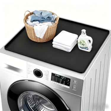 Imagem de Capas de lavadora e secadora para a parte superior, tapete de borracha de silicone de 59,9 cm x 59,9 cm para máquina Laudry e secadora, tapete protetor para secadora de roupas, tapete para lavadora e