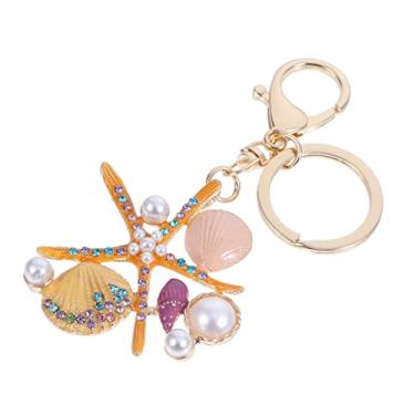 Imagem de Chaveiro oceano chaveiro elegante decoração azul porta-chaves decoração de cristal porta-chaves carteira de praia porta-bolsa de presente sereia para carro chaveiro joias miss mochila liga de zinco/65