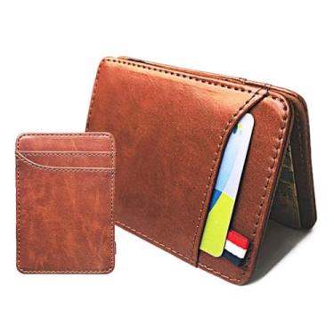 Imagem de Carteira Porta-Cédula Porta-Cartão Cateira Mágica Mini-Carteira em Couro PU Slin Unissex