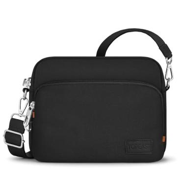 Imagem de TOPEAST Bolsa de viagem transversal antirroubo para mulheres e homens, bolsa de ombro leve design clássico para viagem, uso diário, esporte, Preto, Medium, Bolsa tiracolo clássica para mulheres e