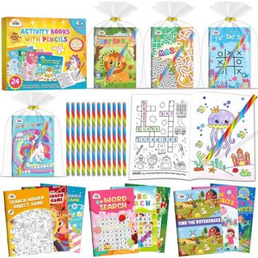 Imagem de Livros de atividades: lembrancinhas de festa ZMLM 24 com lápis de cor 