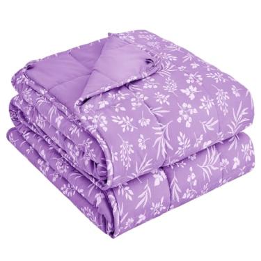 Imagem de Cobertor pesado de 11,3 kg, tamanho Queen para adultos (152 cm x 203 cm, malva), cobertor pesado refrescante para dormir, perfeito para 109-118 kg, cobertor respirável grosso de inverno com contas de