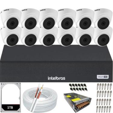 Imagem de Kit 12 Câmeras Intelbras Dome 1120d Dvr 16 Canais Hd 1TB