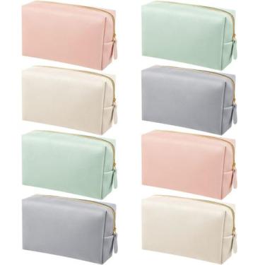 Imagem de Bolsa de maquiagem Dunzy, 8 peças, bolsa de higiene impermeável em cou