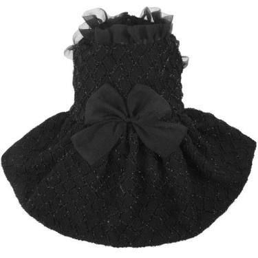 Imagem de Vestido de cachorro Kuoser fofo para cães pequenos Girl Velvet Black S