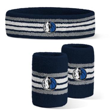 Imagem de For Bare Feet NBA Dallas Mavericks Conjunto de faixa de cabeça e pulseira com logotipo do time oficialmente licenciado, cor do time OSFM