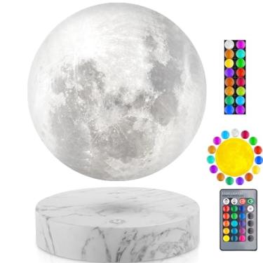 Imagem de Lâmpada de lua levitante, lâmpada de lua flutuante, flutuando e girando no ar livremente com brilho ajustável, luz noturna da lua para presentes exclusivos, decoração de quarto, brinquedos técnicos de