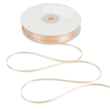 Imagem de HUIHUANG Fita de cetim fina 1/20.3 cm x rolo contínuo de 100 metros fita de cetim pêssego dupla face para artesanato, embrulho de presente, laços DIY, cartão de convite, decoração de etiqueta