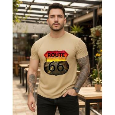 Imagem de Camisa Masculina Estampada Route 66 Algodão Premium Estilosa - Versitz