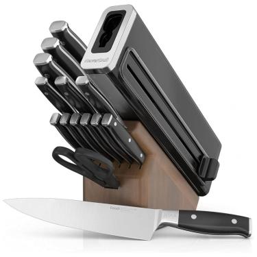 Imagem de Conjunto de Facas com Afiador Embutido e Bloco de Madeira 15 Peças, Ninja K52015