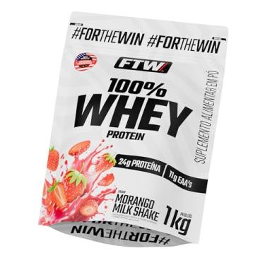 Imagem de FTW 100% Whey Protein com Proteína Concentrada WPC, para Atletas com Alto Valor Biológico, Suplemento Pós-Treino Sem Glúten - Refil 1kg (Sabor Morango Milk Shake)