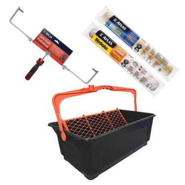 Imagem de Kit De Pintura Profissional Big Rolo 2 Rolos Suporte Caçamba 25L - Com