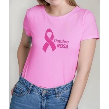 Imagem de  Camiseta Camisa Algodão Feminina Masculina  Campanha Outubro Rosa Pre