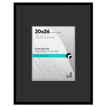 Imagem de Americanflat Moldura de 50 x 66 cm com acrílico polido - Use como moldura de 28 x 35 cm com tapete preto ou tela de 50 x 66 cm sem tapete - Coleção simplificada - Molduras de borda fina para parede