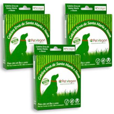 Imagem de Coleira Erva de Santa Maria e Neem Cães 8kg e Gatos - 3 Und. - Petvega
