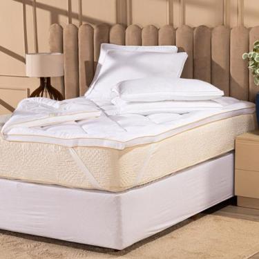 Imagem de Protetor de Colchão Pillow Top Plume Branco QUEEN Toque de Plumas Supe