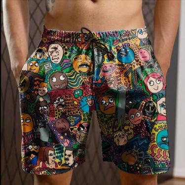Imagem de Short De Praia Shorts Banho Mauricinho Memes Colorido 174 - smoke, Pre