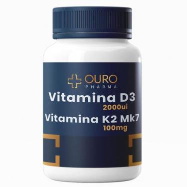 Imagem de Vitamina D3 2000ui com Vitamina K2 MK7 60 ou 120 cápsulas - Ouro Pharm