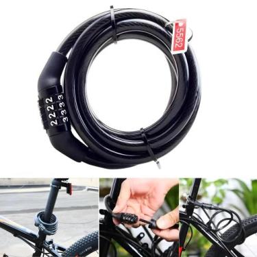 Imagem de Cadeado Antifurto Bicicleta Senha 4 Dígitos Luatek LK-BL06, Preto