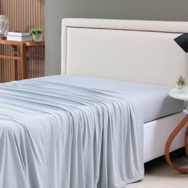 Imagem de Lençol de Cima Casal Malha 100% Algodão Avulso sem Elástico Cinza - MA