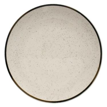 Imagem de Prato Raso Cerâmica Unni Brisa Oxford Rustico Decorado 26Cm