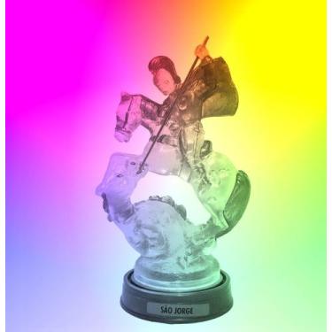 Imagem de Luminária Imagem São Jorge Soldado Jorge Da Capadócia Dragão com Luzes