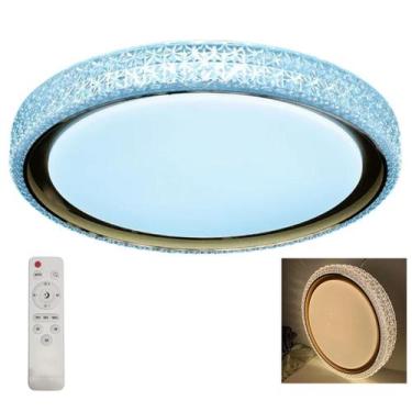 Imagem de Luminaria Plafon 3 Tons LED Luxo Cristal Controle Remoto Sala Quarto R
