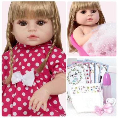 Imagem de Bebê Reborn Loira Menina Recem Nascida Grande Pode Dar Banho - Cegonha