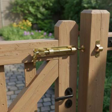 Imagem de Trava Trinco De Mola Porta Ferro Galvanizada Soldável 15cm Dourado - N