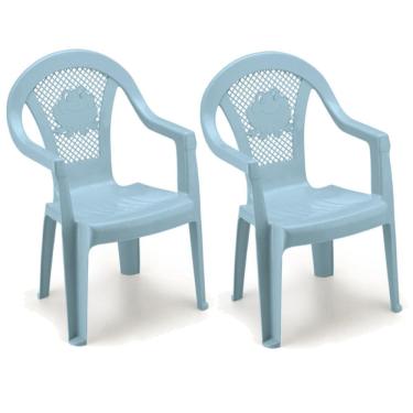 Imagem de Kit 2 Cadeirinhas Infantil Azul Poltrona Kids Confortável