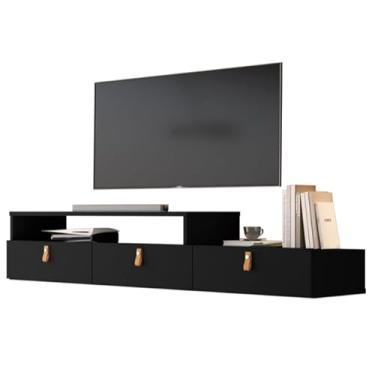 Imagem de Rack Suspenso Lion 1.2M Home Decorativo Estante TV Pequeno 27 * 27 * 116cm(Black)