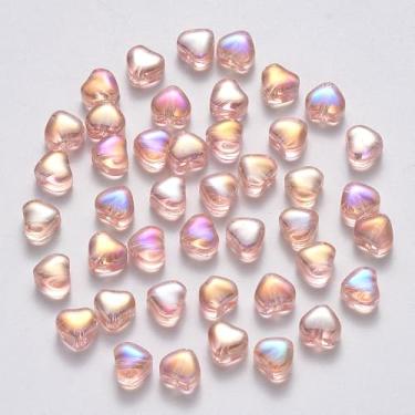 Imagem de 100 peças mini contas de coração de cristal de 6 mm pequenas, transparentes, coração de amor, espaçador, contas soltas para fazer joias, pulseira faça você mesmo, colar, brinco, miçangas, suprimentos