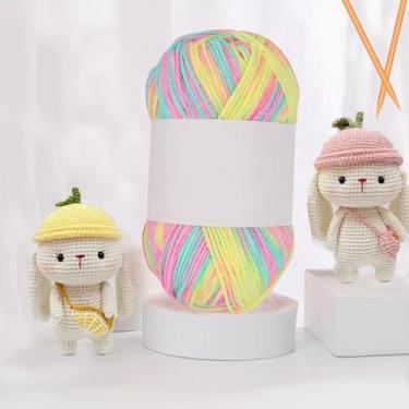 Imagem de Fios para tricô fio de crochê arco-íris para projetos de tricô de crochê (algodão doce)