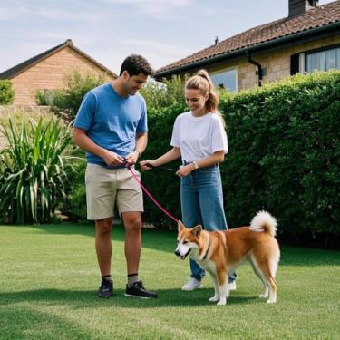 Imagem de Coleira de corda para cães, resistente, com alça acolchoada, fios refletivos, treinamento, caminhada, controle de tráfego ao ar livre, guia de corda de escalada